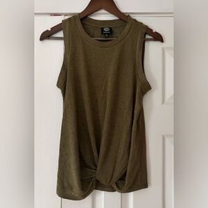 Bobeau Khaki Caty Twist Tank Top Size Small‎ NWOT